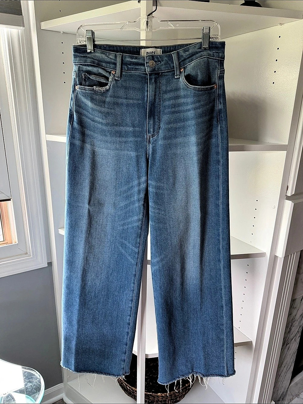 Paige Anessa 31" Wide Leg Jeans in Blue Waist 29